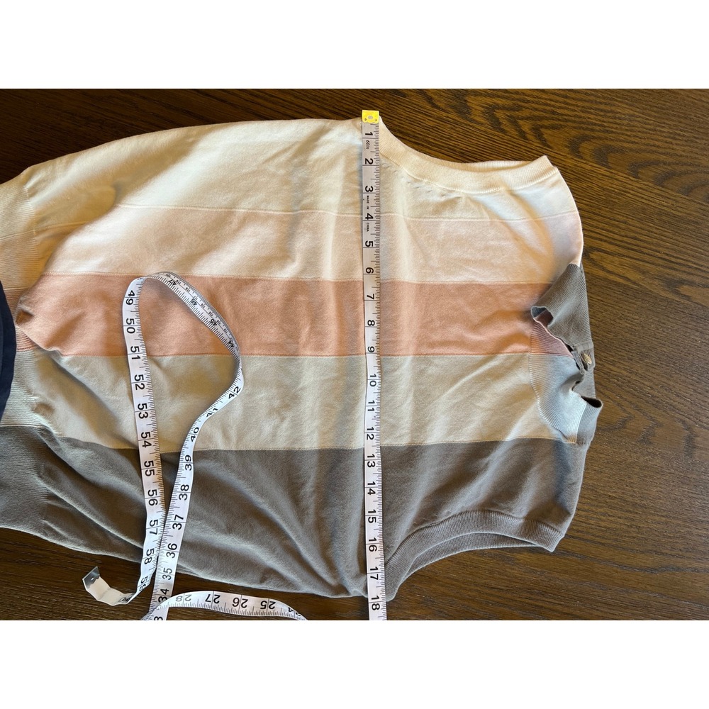 Ted Baker Sleeveless Knit Top Colorblock Mock Neck Button Back Preppy Minimalist - Picture 5 of 9